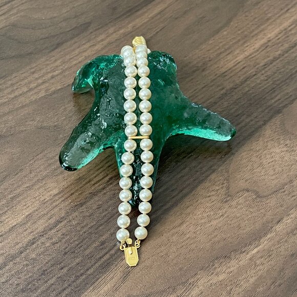 Double-Strand Glass Pearl Bracelet Ivory - Picture 4 of 6